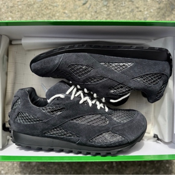 Bottega Veneta Black and Gray Mesh Sneakers ALL SIZES